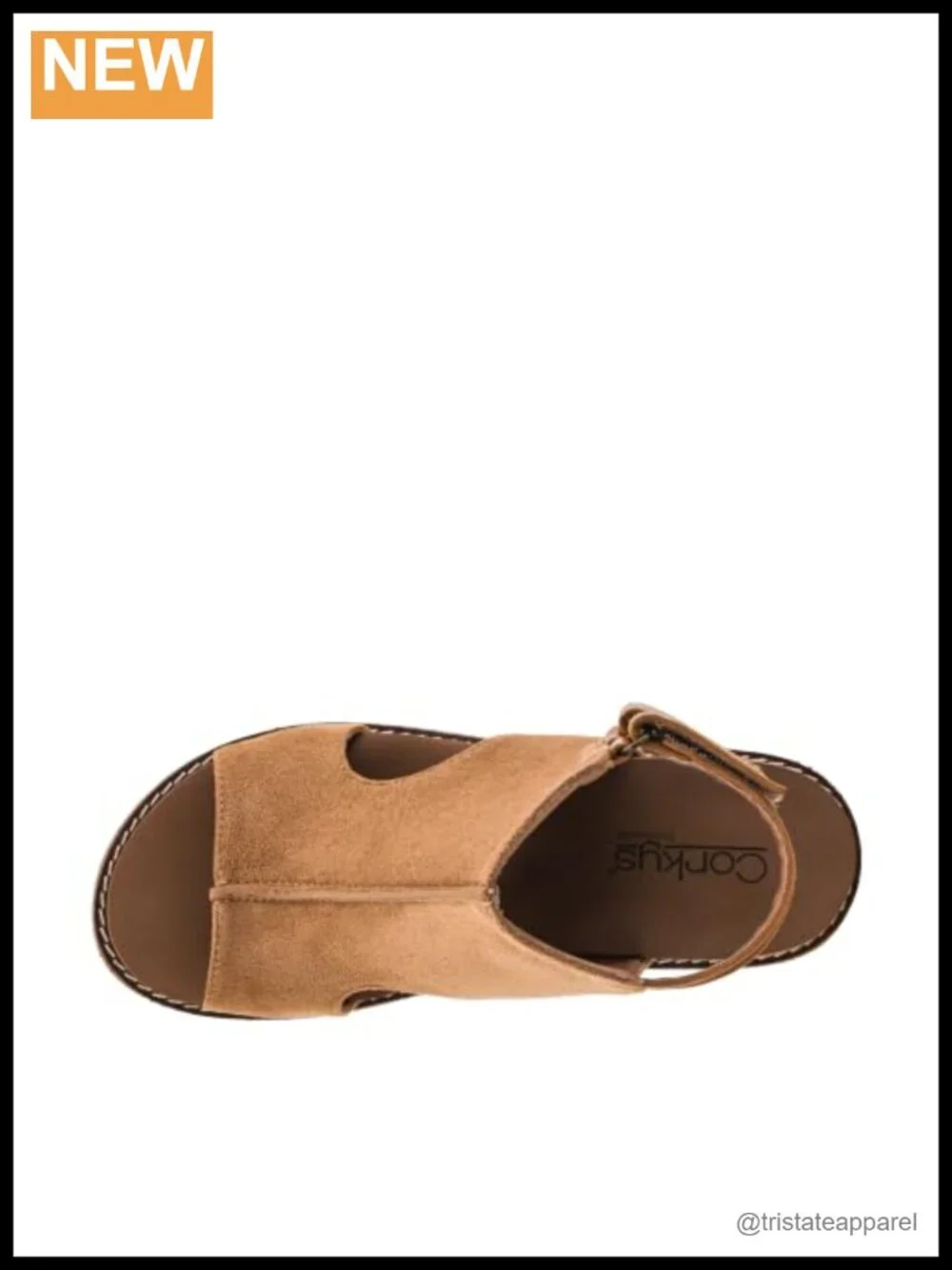 Corkys Faux Suede Wedge Sandal Peep Toe Platform Adjustable 2.5